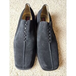 Umberto‎ Pellegrini Designer Suede Slip On Loafers Leather Shoes Mens Size 9